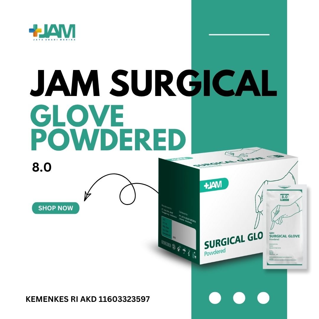 JAM Latex Surgical Sterile Powdered Gloves Size 8