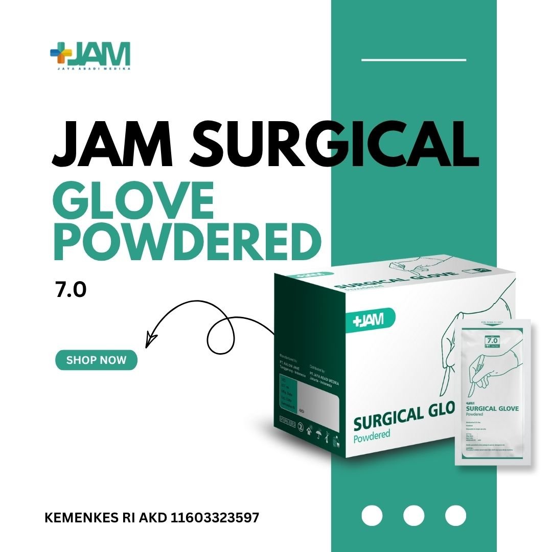 JAM Latex Surgical Sterile Powdered Gloves Size 7.0