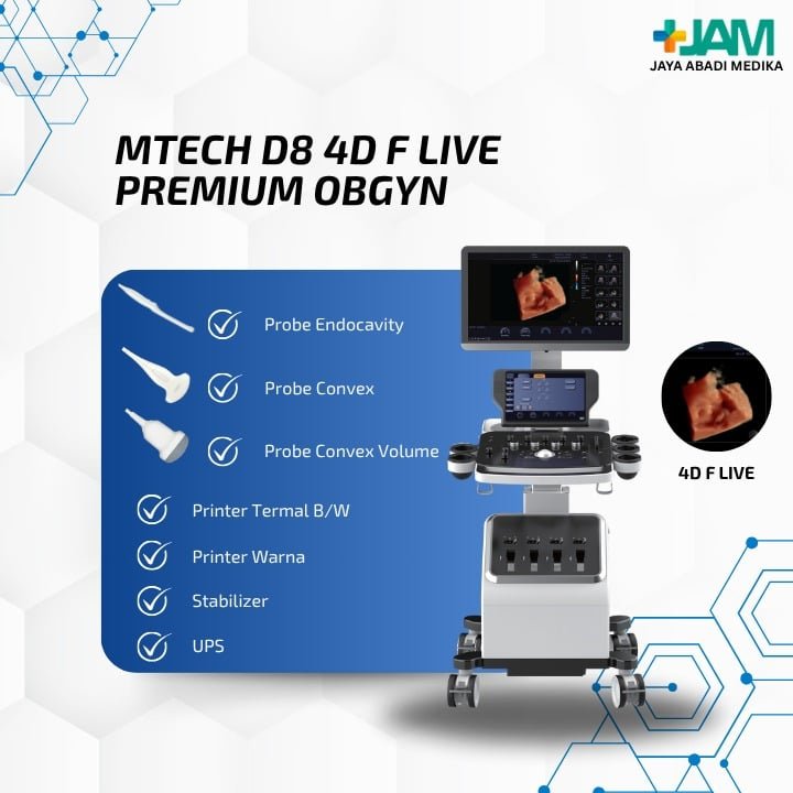 MTECH D8 Ultrasound Diagnostic System USG OBGYN 3D/4D COLOUR DOPPLER PREMIUM (F LIVE TECHNOLOGY)